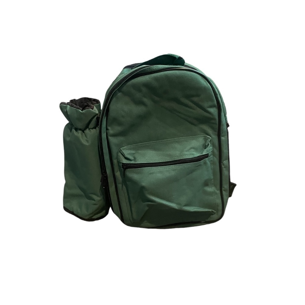 Forest Green Picnic Time Insulated Backpack, With Wine Bottle Holder View 4